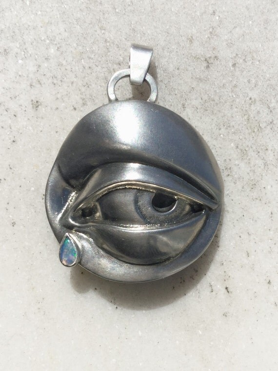 All Seeing Eye Silver Necklace Chain Pendant by lachemisedepeau