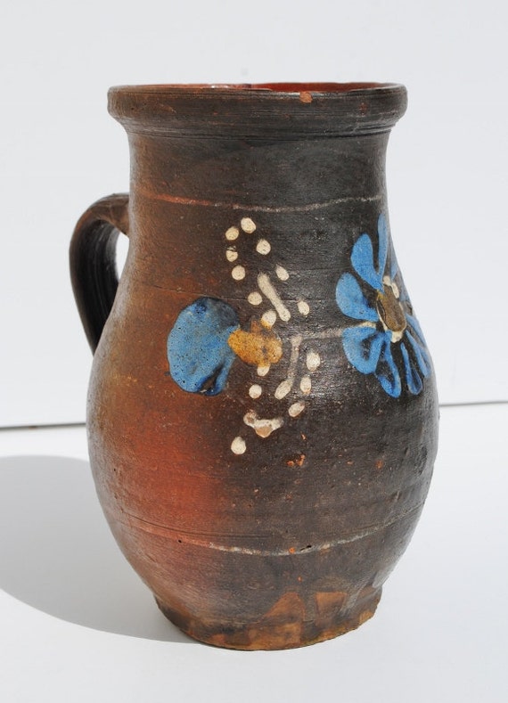 Vintage Rustic European Folk Art Pottery by maimiesmerchantile
