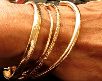 Gold Bangle Bracelets, Stacking Bracelets, Floral Bangle, Knotted Bracelet, Open Bangle, Trendy Bracelet, Handmade Bracelet