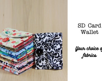 Memory Card Wallet, SD Holder - Choose Custom Fabrics - Made to Order