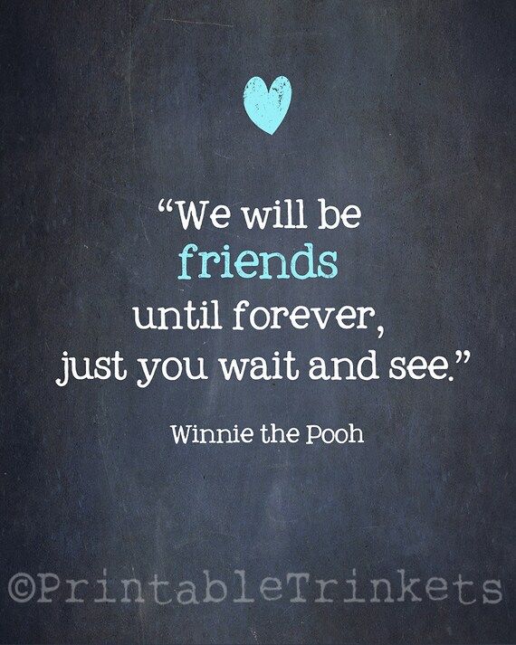 Items similar to Winnie The Pooh FRIENDSHIP FOREVER Quote Nursery Art ...