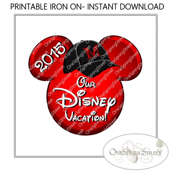 Disney Mickey Iron On Transfer Vacation 2015 Instant Download Printable