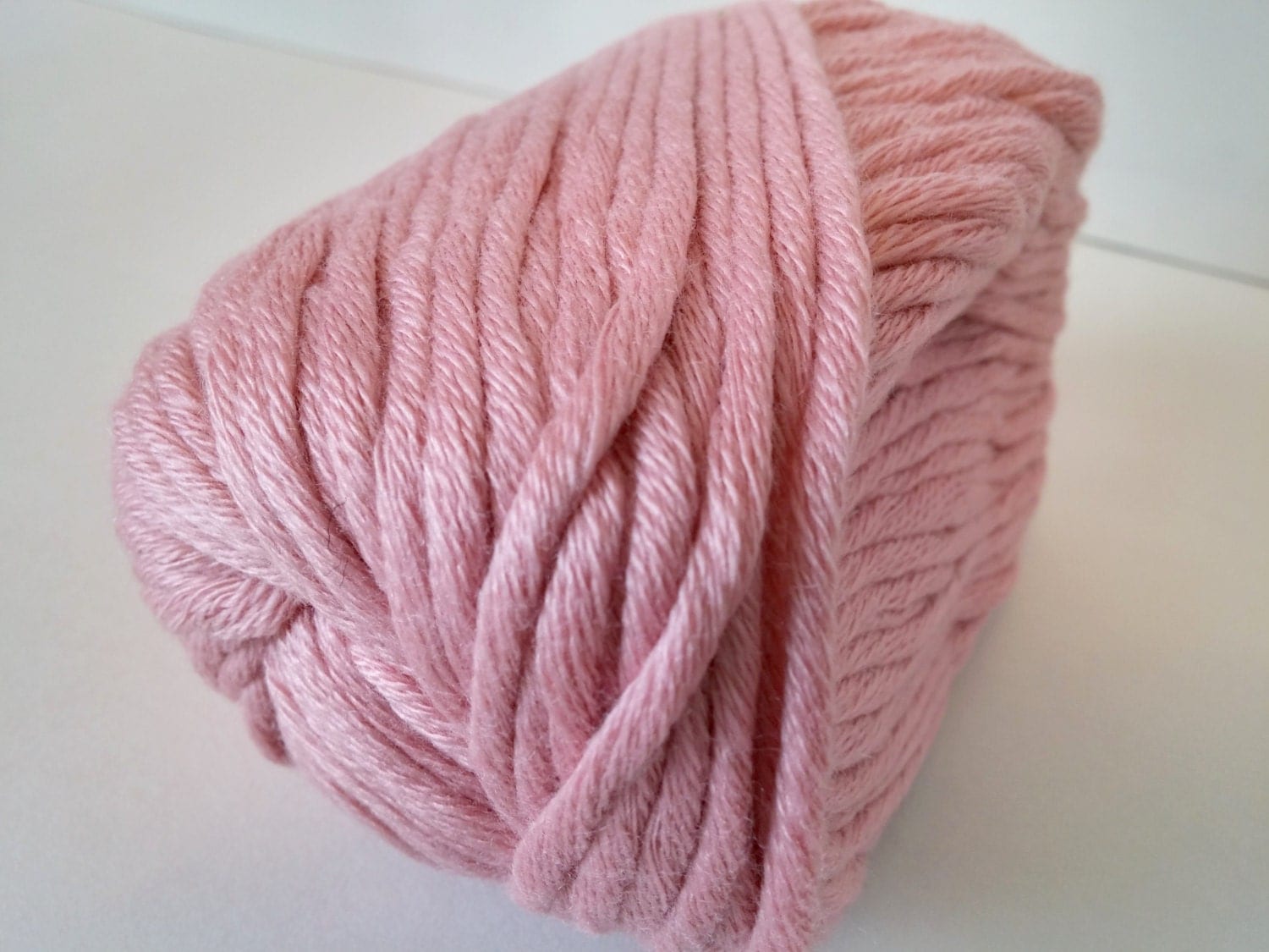 Pink Rose Super Bulky Cotton Yarn Y28 by TheSteadyHand on Etsy