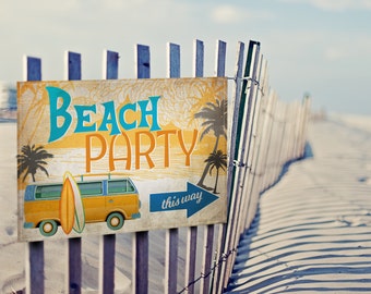 14 Vintage Surf Party Posters/Signs - INSTANT DOWNLOAD - Printable Birthday Beach, Surfer, Pool Summer Party Decorations by Sassaby Parties