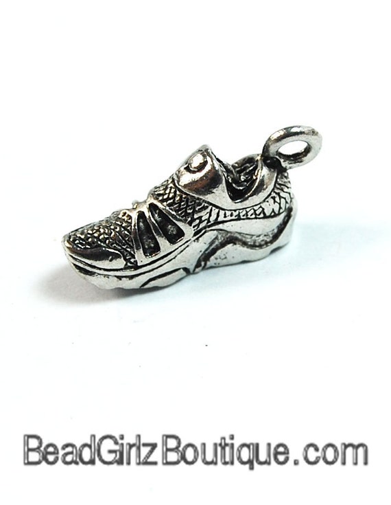 Sneaker Tennis Shoe Silver Pewter Charm 1