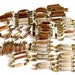 1980s Oak Brass Cabinet Handles Drawer Pull Cupboard Hardware Eclectic Mismatched 80s Kitchen Architectural Salvage- 1 price buys all 68 pcs