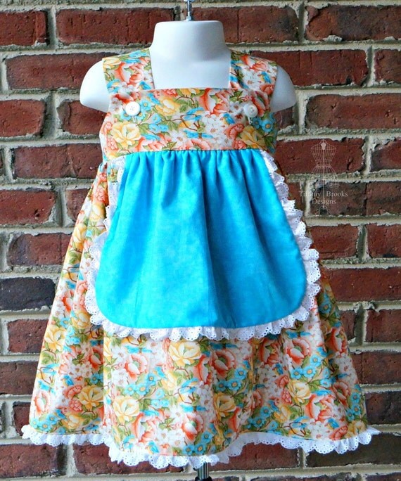 Vintage Toddler Dress Apron Toddler Dress Bluebird Dress