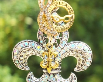 NOLA LOVE Tree Jewelry Christmas Ornament Fleur de Lis New Orleans
