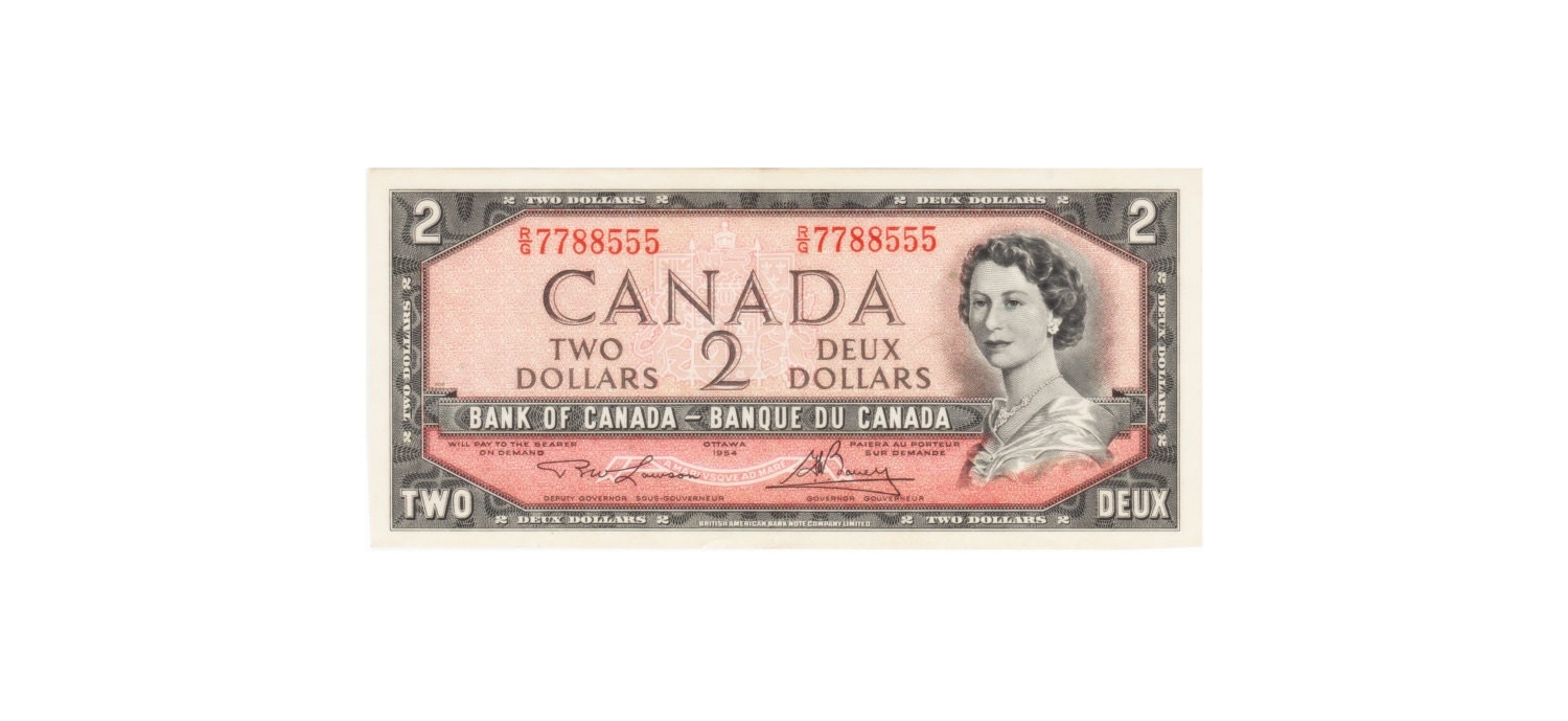 Canadian 2 dollar bill 1954 edition Canadian 2 dollar bill 1954 edition