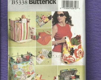 Butterick 5338 Fabric Grocery Bags Veggie Bags & Cooler Bag UNCUT