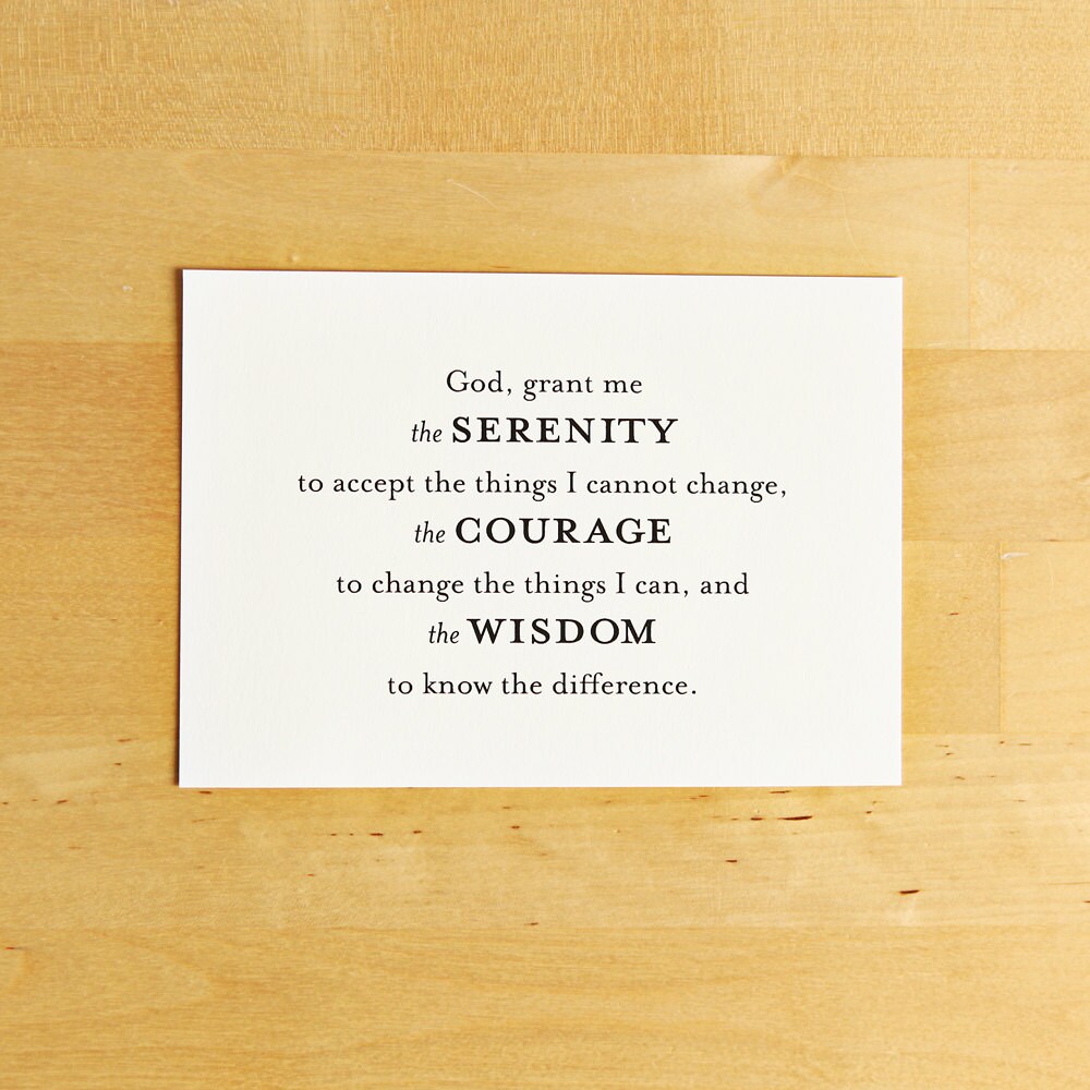 serenity prayer printable art inspirational print aa