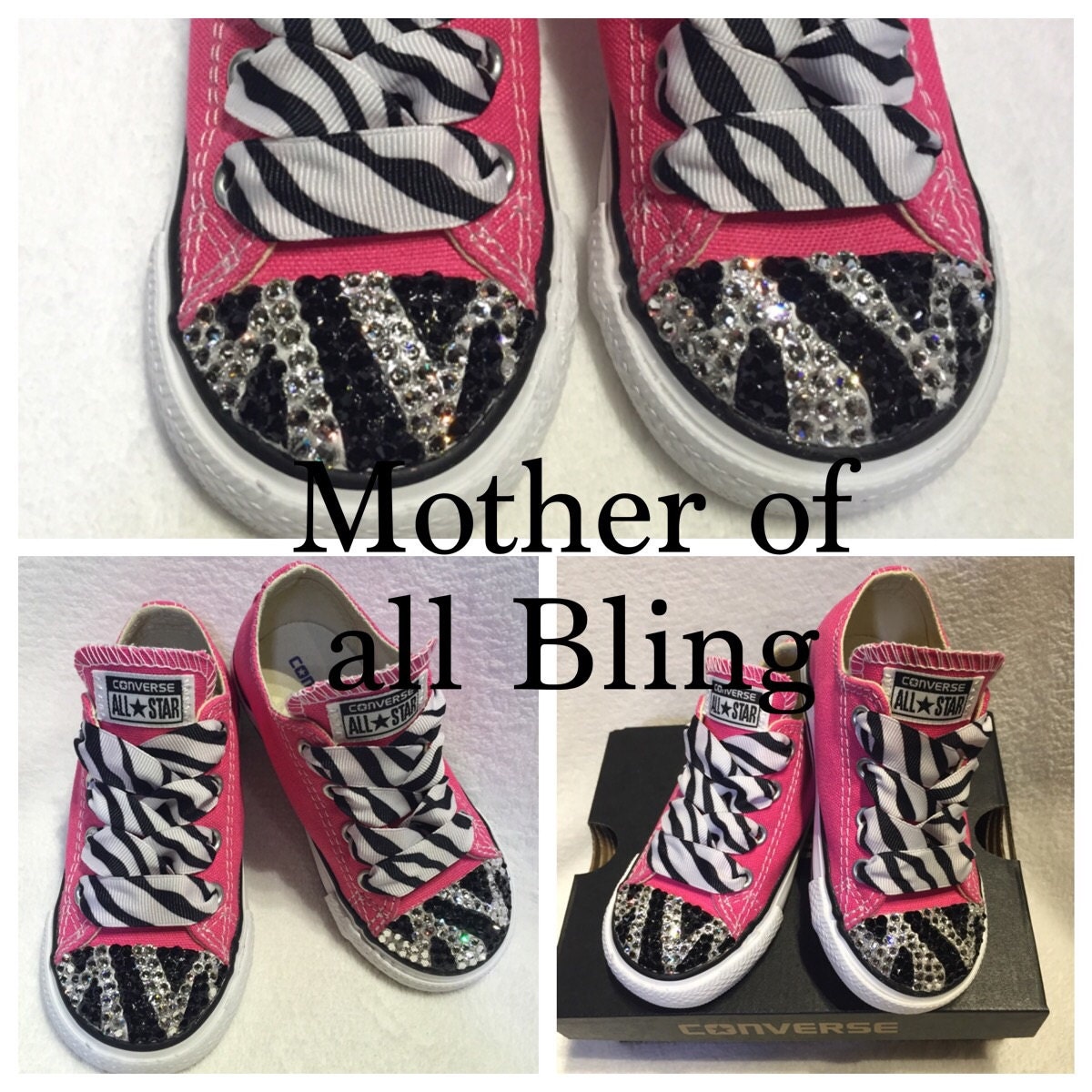 Swarovski Crystal Zebra Converse by MotherOfAllBling on Etsy