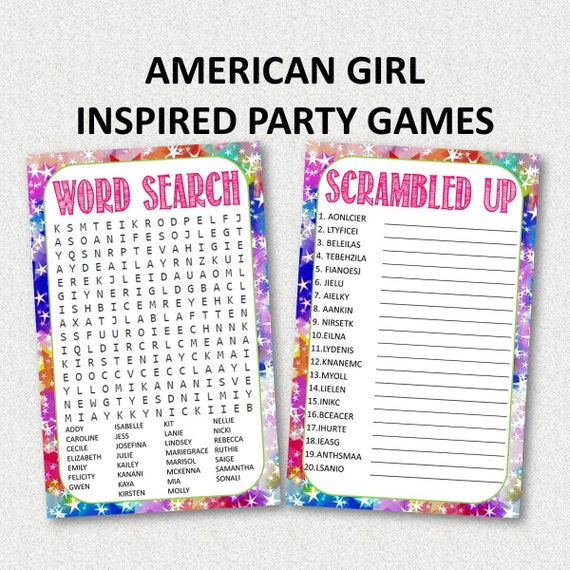 American Girl Party Games 5x7 PDF File by ColorfulCreationsCC