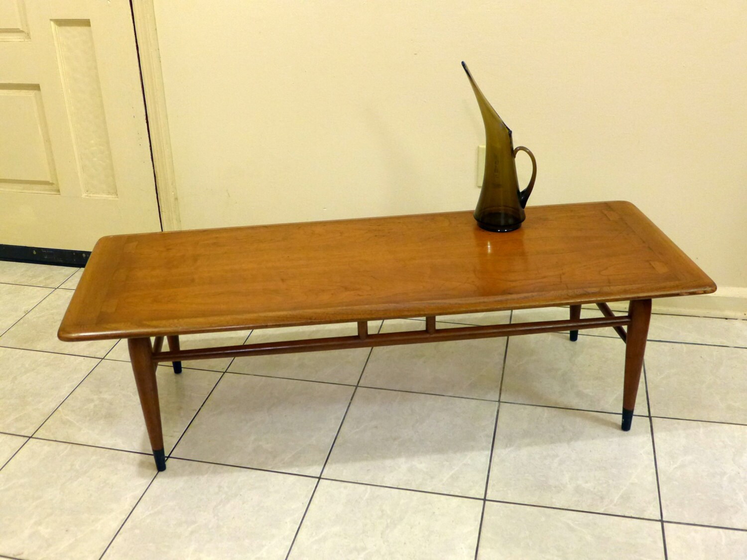 Picture of Lane Acclaim Inlaid Walnut Coffee Table Mid Century Modern Dovetailed 4 ...