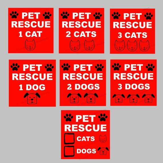 Items similar to Printable Pet Safety Alert Rescue Window sign door