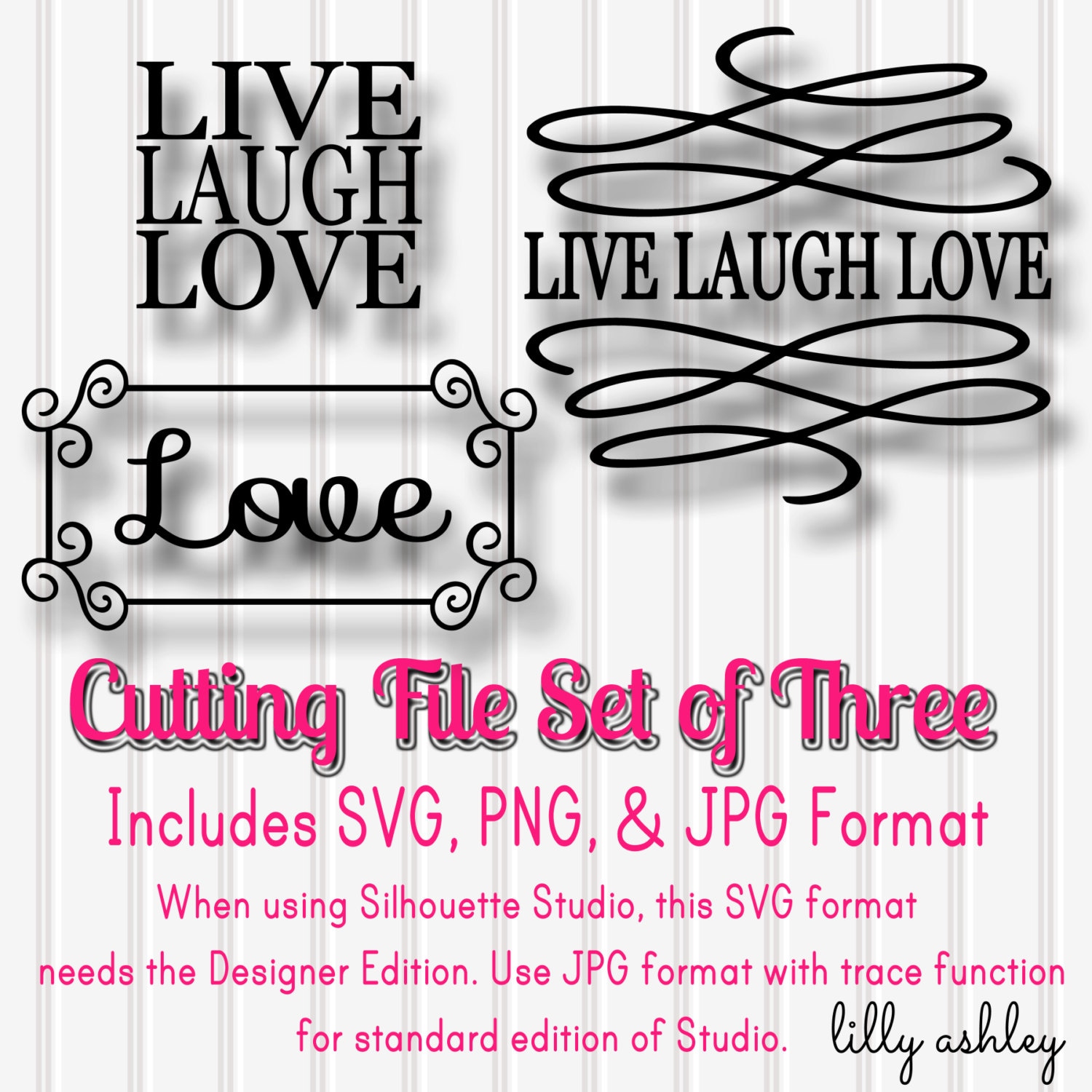 Download SVG Files Set of 3 Live Laugh Love-SVG PNG jpg all