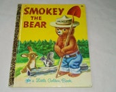 Vintage Little Golden Book "Smokey The Bear" by Jane Werner, Pictures by Richard Scarry, 1970.