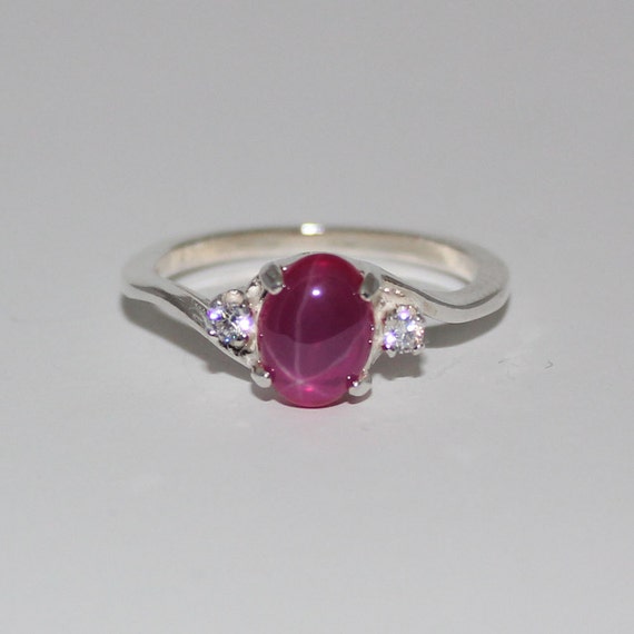 Star Ruby Ring Sterling Silver / Star Ruby Ring Silver