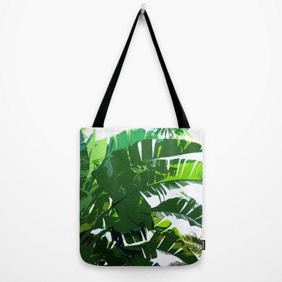 Banana Palms - Tote Bag, Beach Tropical Green Surf Towel Tote Market ...