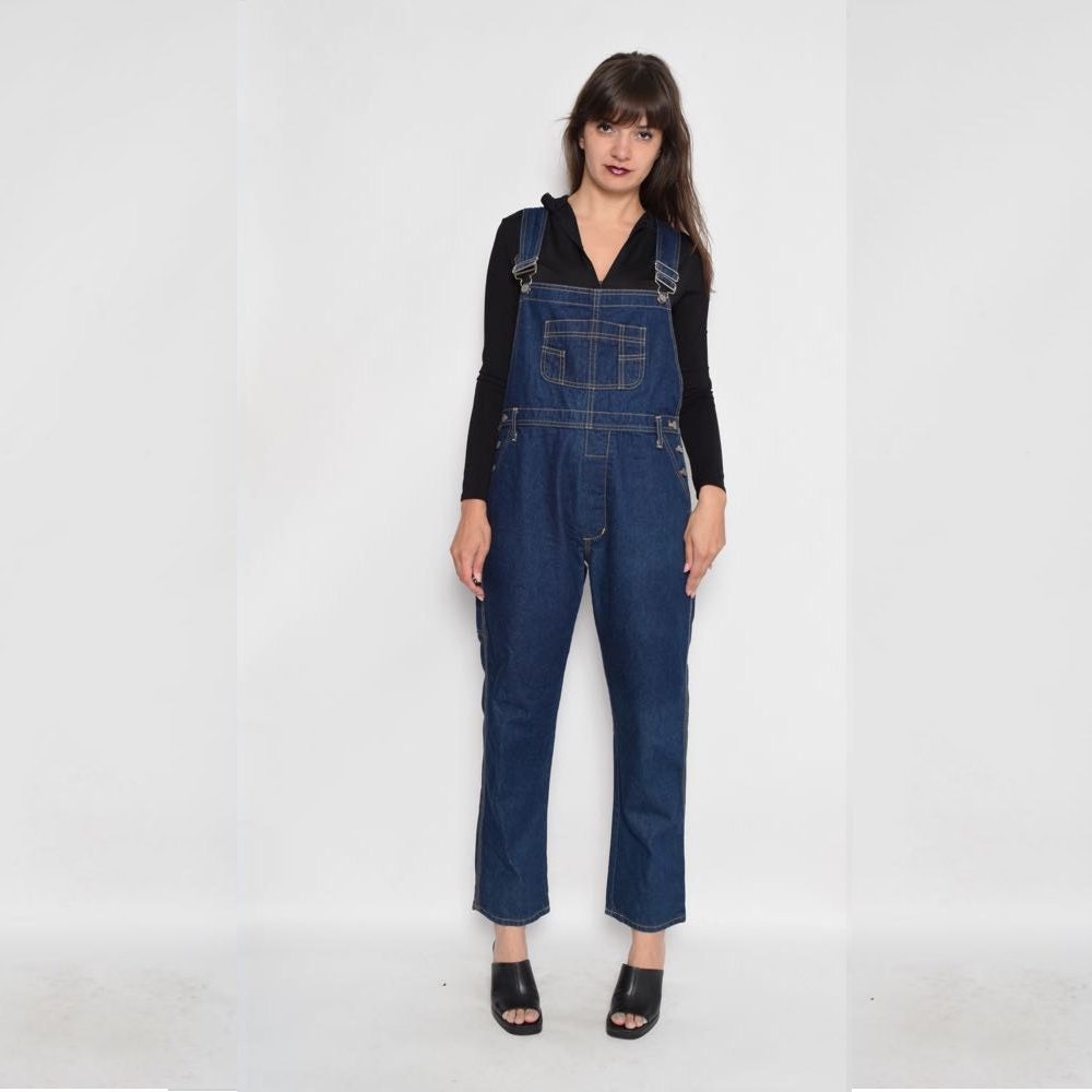 Vintage 90’s Denim Blue Long Overalls – Haute Juice