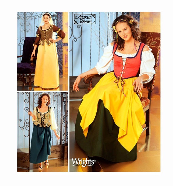 DIRNDL DRESS PATTERN German Bavarian Blouse Apron Skirt Vest