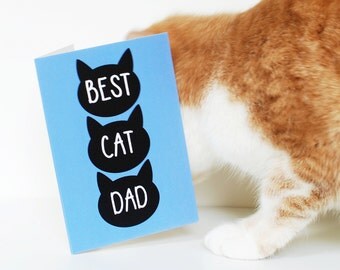 Card from the cat - Father's day fur baby card - best cat dad greetings card - cards for dad - fathers day funny card - cat dad - cat man