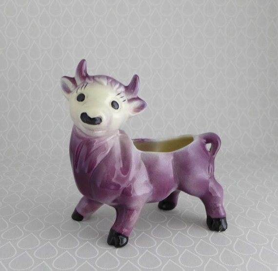 vintage purple cow figurine