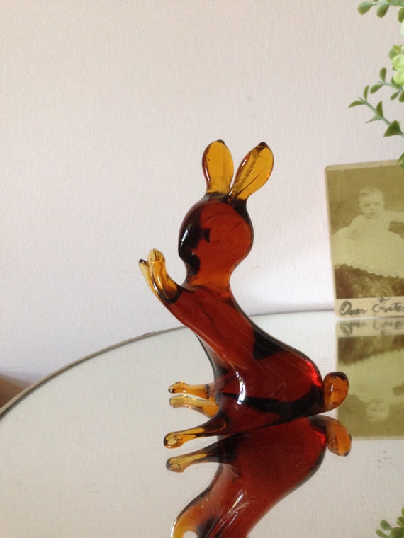 blown glass rabbit