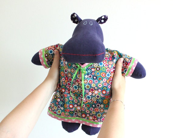 stuffed purple hippopotamus