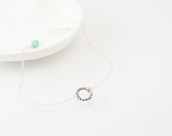 Karma bracelet, circle bracelet, silver bracelet, charm bracelet, silver chain bracelet, cute bracelet, friendship bracelet, silver chain