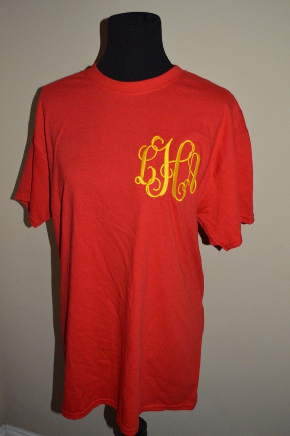 SALE Monogrammed Short Sleeve Tee by TDeepDesigns on Etsy