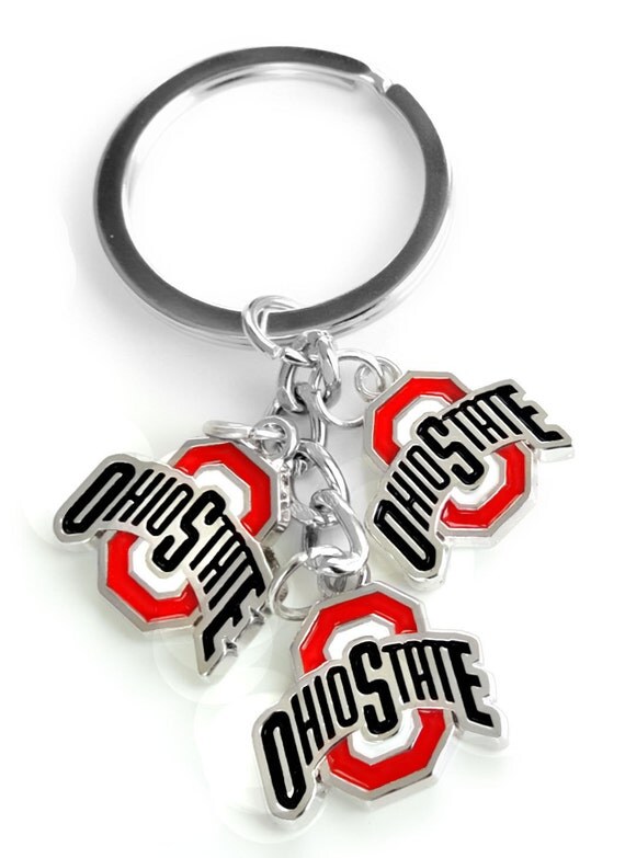 Ohio State Logo Metal Key Chain 3 OSU Buckeye by JamOutletStore