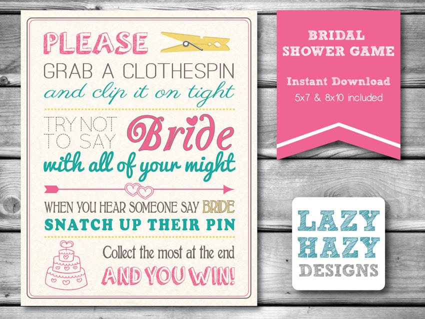 Don T Say Bride Game Fun Bridal Shower Game X X