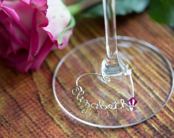 Personalized Heart Wine Charm