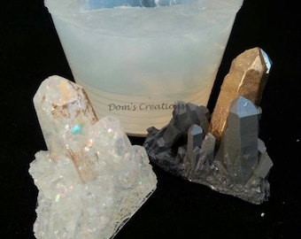 Multi faceted large crystal cluster clear silicone mold