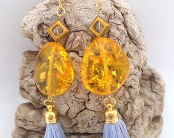 Handmade Tassel Earrings, Boho, Festival, Tribal, Gypsy, Goddess, Beaded, Sexy, Celebrity, Statement, Healing, Chic (It's Striking Earrings)