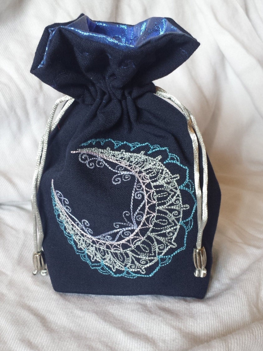 Embroidered Drawstring Bag / Jewelry Pouch / by SadieNagleDesigns