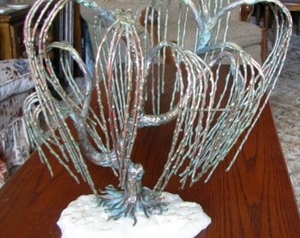 Bronze Sculpture Weeping Willow Tree Bijan Jere Era Modern Mid Century