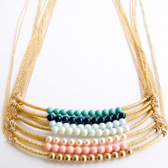 Dainty delicate pearl bead necklaces