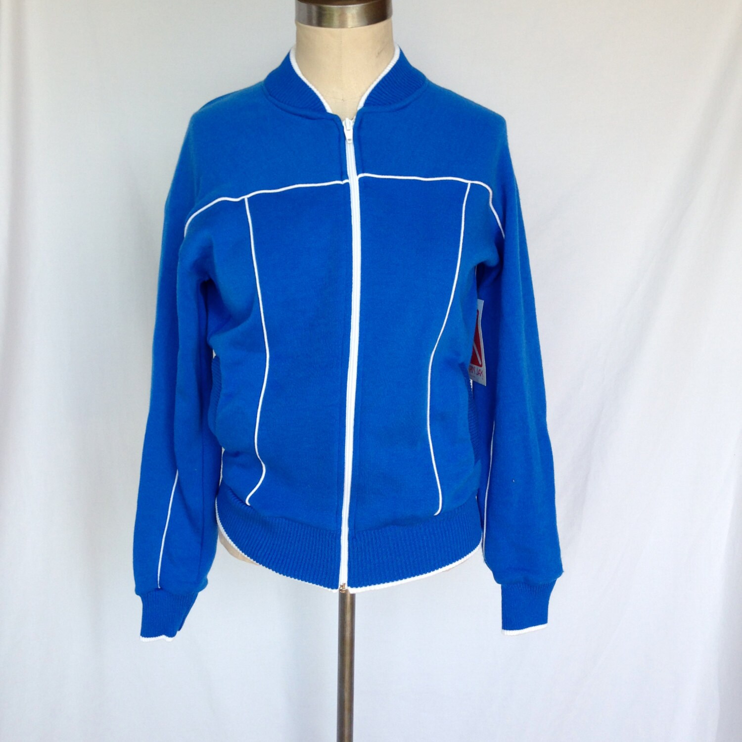 NEW Vintage Blue White Zip up Track Jacket by TheHighwayThrifters
