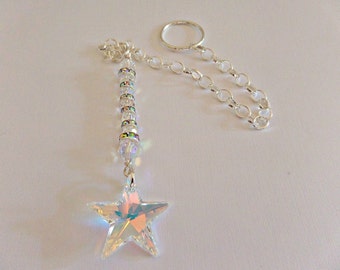 Crystal suncatcher, Swarovski suncatcher, crystal star suncatcher, suncatcher for home, suncatcher for car, Crystal AB suncatcher, UK seller
