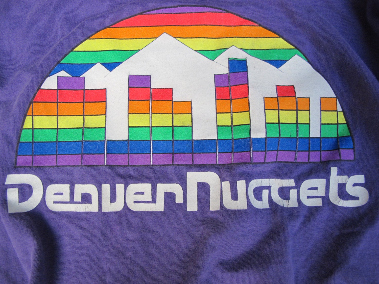 Vintage retro Denver Nuggets t shirt Adult by MostlyOldishStuff