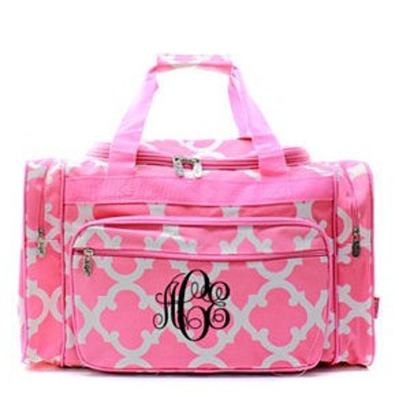 Personalized Pink Medium Duffle bag Duffle Monogram Duffle