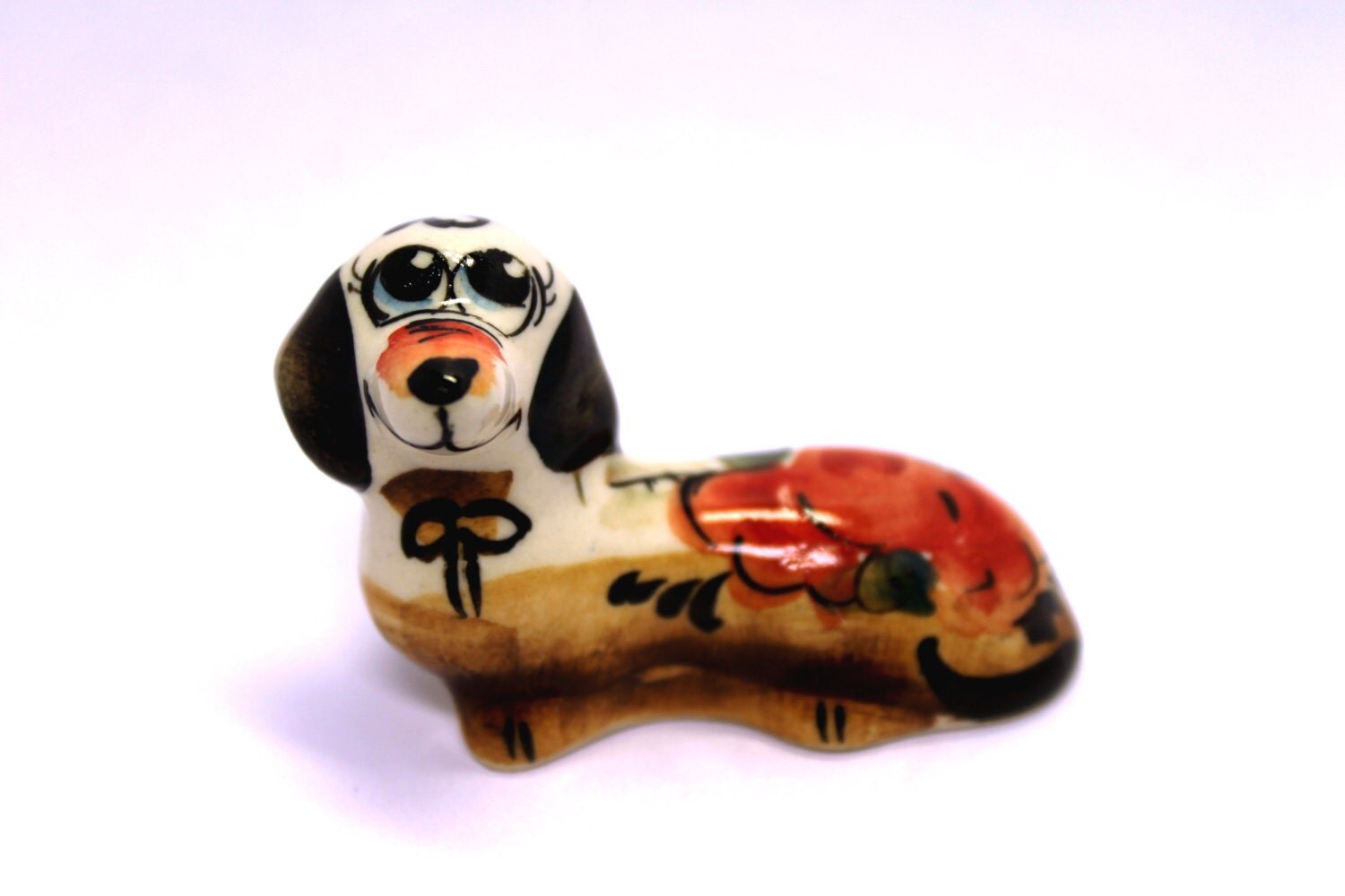 Dachshund Ceramic Sculpture Dog Miniature Porcelain Dog