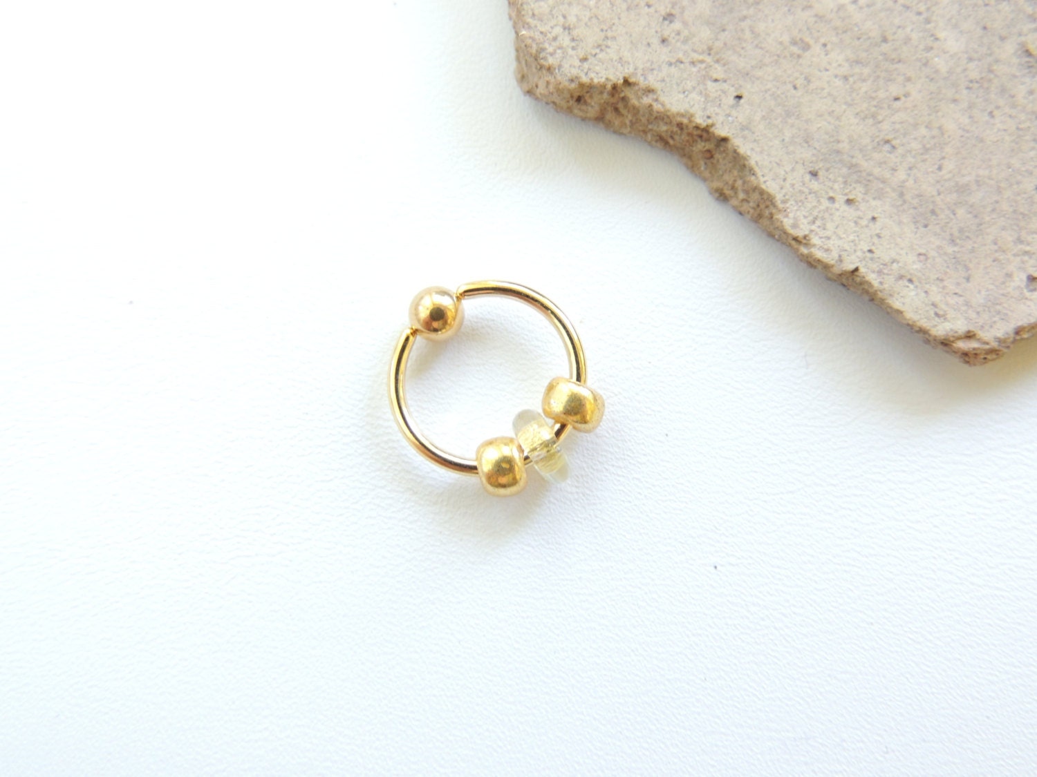 Beaded Cartilage Hoop Earring 16 Gauge Captive Ring Helix