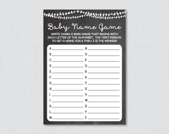 A z baby name game | Etsy