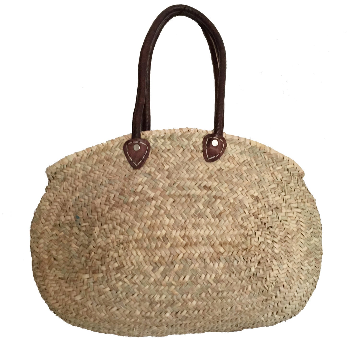 French market bagOval Straw bag Bohemian Straw Bag by Spiralspiral