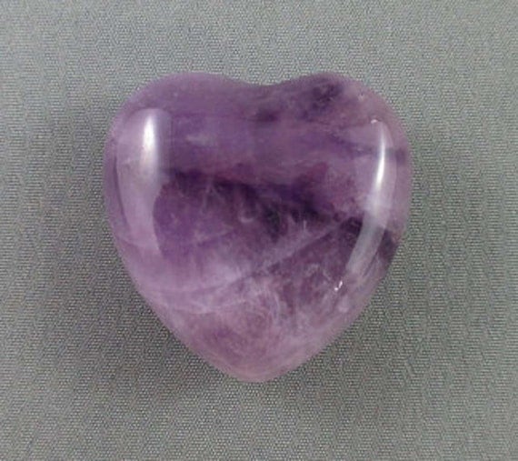 Purple Amethyst Heart Stone Healing Crystals by YeOldeRockShop