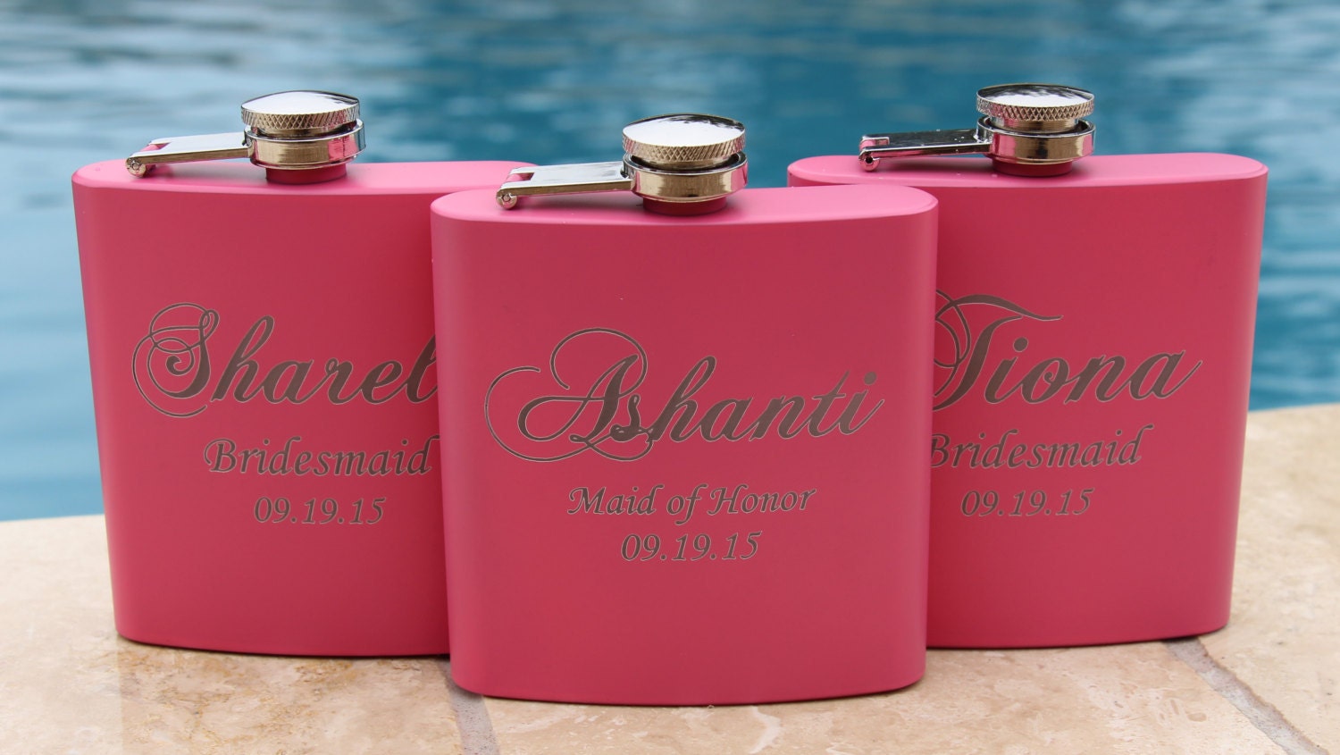 6 Personalized Bridesmaid Flasks Bachelorette Party Favor