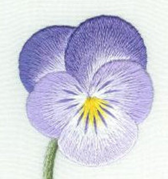 Hand Embroidery Kit Clear Purple Pansy Needle Painting